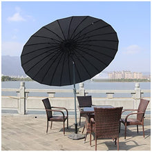ARGENTFLUX 270cm/9ft Auto Tilt Garden Parasol, Outdoor Patio Umbrella with Crank Round Market Table Umbrella Sun Shade Parasol with 18 Ribs