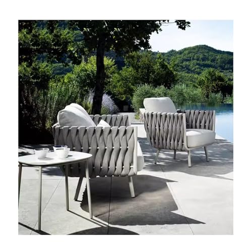 KPHYMOD 3 Pieces Patio Sofa with Cushions & Lumbar Pillows, Outdoor Patio Furniture Set for Patio, Balcony, Backyard, Deck, Poolside
