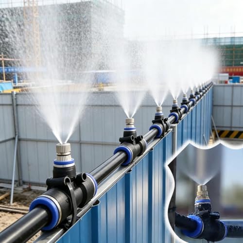 Dust Suppression Misting System with 5/16 in Irrigation Tubing, Gentle Mist