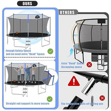 ACWARM HOME Recreational Trampoline with Basketball Hoop Black