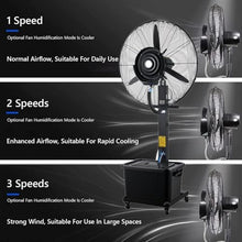 JDXQBLD 30In Outdoor Misting Fan with 11 Gal Tank, 3-Speed Oscillating Pedestal Fan for Patio, Greenhouse & Warehouse，750mm/30