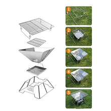 EGBHNJKL Mini Portable Folding Carbon Grill Outdoor Charcoal Household Stainless Steel Small