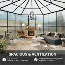 IDEALHOUSE Outdoor Garden Greenhouses for Backyard, 12x10x8 ft Heavy Duty Polycarbonate Walk-in Greenhouse - Hexagon Garden House, Aluminum Frame, Lockable Doors, Adjustable Vents, Quick Setup