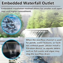 Pond Waterfall Spillway Nozzle, Customizable Pool Waterfall Fountain, Stainless Steel Water Feature Spray