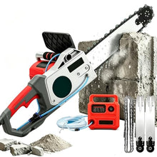 Handheld Electric Chainsaw Wall Cutter with Brushless Motor, Concrete Wall Cutter, Powerful Wall Grooving Cutting Tool with Two Chains/Guide Bar, for Reinforced Concrete/Red Brick Wall 35cm