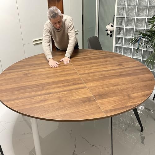 Blazea Fold-in-Quarter Round Table Top, Dining Banquet Table Without Legs, Temporary Wood Folding Table Top Only, Storable Family Large Circle Table(120 cm (47 inch))