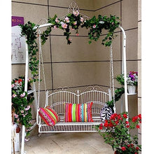 KYTGFH 2-4 Person Outdoor Porch Swing Garden Swing Outdoor Lounge Chair,Outdoor Iron Balcony Hanging Chair,Household Leisure Hammock Patio Swing for Yard,Lawn,Garden,Pool,Indoor