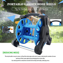 VIXARKO Hose Reel Cart Garden Hose Reels Small Compact Garden Hose Cart, Lightweight Simple ABS Hosemobile, Household Water Pipe Storage Rack, for Irrigation (Blue Hose Cart+15m Pipe)