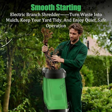 EXSHUING Electric 2400W Wood Chipper and Garden Shredder with 50L Bag, Quiet 40mm Leaf Mulcher, Portable Yard Waste Shredder with Wheels for Home Garden Maintenance and Landscaping Work