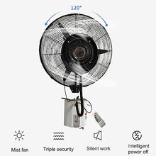 UYCVT Wall Mounted Misting Fan with Remote, 3 Speeds & 120° Oscillation for Outdoor Commercial Cooling-FS 65