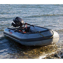 Seamax Heavy Duty Ocean320 10.5ft Inflatable Boat with Aluminum Floor, V Bottom Dark Grey, Red
