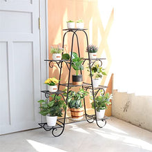 RWGOVLU Flower Stand 9 Tier Plant Stands Indoor Metal Plant Shelf Stand Outdoor Multilayer Potted Planters Display Rack Patio Garden Plant Stand