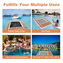 AIRMAT FACTORY Inflatable Floating Dock Swim Air Dock Platform 13x10FT As Picture