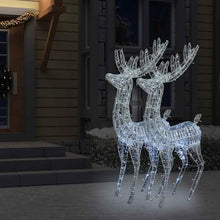 KKgypkn Christmas Reindeer Set of 2 Cool White Acrylic XXL with Dynamic LED Lighting Effects and Durable Weather-Resistant Design for Indoor Outdoor Holiday Decorations