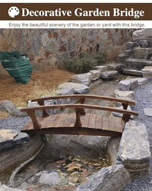 ZIMGOD 4.5ft 6ft Long Pond Bridges for Outdoor, Rustic Garden Bridges Pond Decor, Heavy Duty Footbridge for Yard Lawn Patio, Garden Walking Bridge Pathway(180cm (6ft))