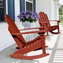 highwood Classic Westport 2 Adirondack Rocking Chairs with Side Table, Rustic Red