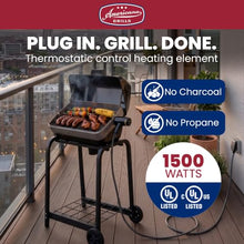 Americana Grills 3-Zone Cart Electric Grill, Outdoor Rolling Cart, Graphite