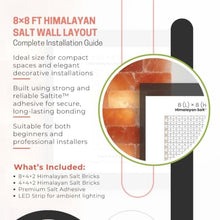 8 x 8 Ft Himalayan Salt Wall Panel Kit with LED Lighting Complete Himalayan Pink Salt Wall Panels for Sauna Home Spa Wellness Room