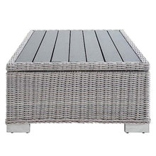 Modway EEI-3982-LGR Conway Outdoor Patio Wicker Rattan Coffee Table, Light Gray, 15" x 45" x 31"
