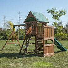 Swing-N-Slide Elkhorn Swing Set with Slide, Climbing Wall & Swings Wood