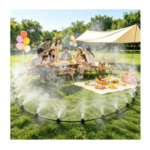 Low Pressure Mist Nozzles for Outdoor Cooling System, Nozzle, 6mm, 1/4" Interface Quick Connector(3150inch/80m/262ft)