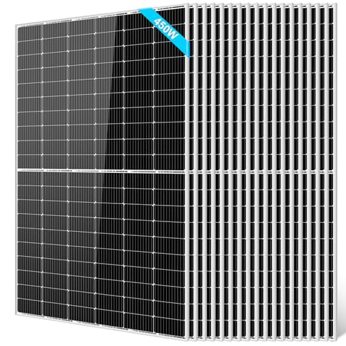 SUNGOLDPOWER 18PCS 450W Solar Panels Monocrystalline UL 61730, Grade A Solar Cell,Waterproof IP68,High Efficiency Solar Panel On/Off Grid for Charging Station,Caravan,RV,Yacht, Boat (Total 8100W)