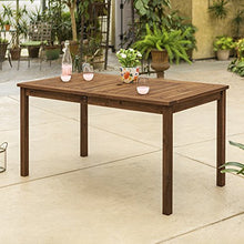 Walker Edison Rendezvous Modern 6 Piece Solid Acacia Wood Outdoor Dining Set Dark Brown