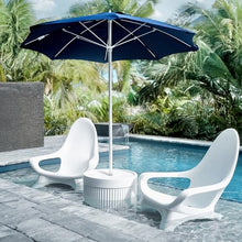 REZVANI FURNITURE STUDIO Tenjam Woosah Chair Set of Two Pool Lounge Chairs White Granite