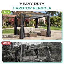 AURESTEAD 10x12 FT Louvered Pergola, Adjustable Aluminum