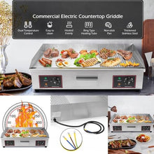 XQZMZSCP Commercial Electric Griddle Hot Cooking Plate, Commercial Stainless Steel Adjustable Countertop Hot Plate BBQ Grill, 220-240V 4400W Efficient (820)