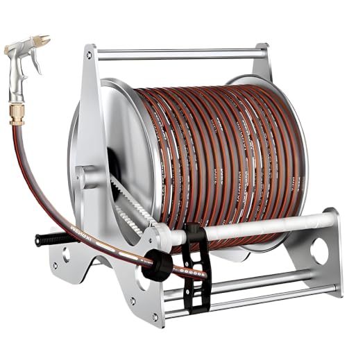 Heavy Duty Anti Rust Stainless Steel Garden Hose Reel Rack-30mHose