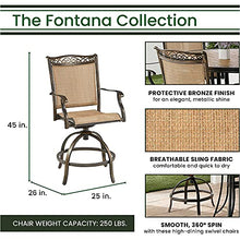 Hanover Fontana 7-Piece Outdoor High-Dining Patio Set Tan/Bronze