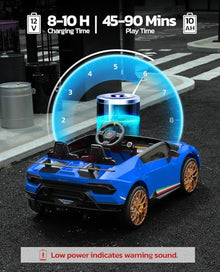 ELEMARA 2-Seater Kids Lamborghini Electric Car with Remote Control Blue