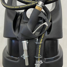 AM-TANK 29 Gallon Gasoline Fuel Tank Caddy, Portable On-Wheels, Manual Rotary Hand Pump, 10 ft Antistatic Hose, Manual Nozzle Made in Italy