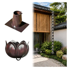 WAHHWF Lotus Flower Rain Chain for Gutter, with Bronze Finish