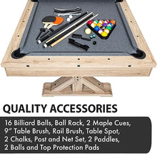 Freetime Fun 7 FT 3 in 1 Multi Game Pool Table with Dining Top Rustic Oak