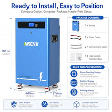 51.2V 300Ah LiFePO4 Lithium Battery, 15.36kWh 48V Solar Battery with Built-in 200A BMS, CAN/RS485 Communication, Deep Cycle Battery for Home Energy Storage, RV, Off-Grid
