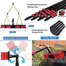 SHENGSHIYU Telescopic Rod-Type Photovoltaic Panel Cleaning Brush Can Spray Water Through The Water Brush Flow-Through Scrubber with Adjustable Handle, Red,24FT