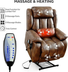HTERWQEA Dual Motor Power Lift Recliner with Heat & Massage
