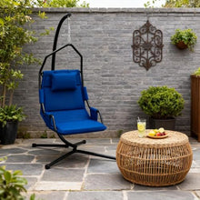 Seeheool Hanging Swing Chair with Steel Frame,Hammock Chair with Stand andCoating Cushion,for Indoor and Outdoor