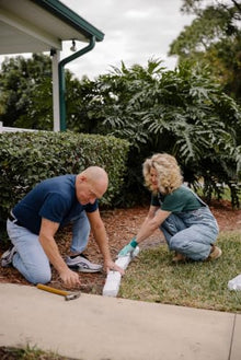 Beuta Landscape Edging | Garden Edging Border | Faux Stone Bricks for Lawn edging, Flower beds, Pathways & Yard Edging– 40 Packs | Each Section Has 6 Bricks 48"L x 4"W x 2.25"H | 120 Spikes |Limewash
