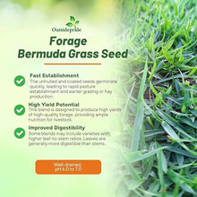 Outsidepride Forage Bermuda Seeds - 40 lb. Perennial, Drought Tolerant & Fast-Growing, Pasture Seeds for Planting Large Grass Leaves, Ideal for Hay Foraging & Rotational Grazing