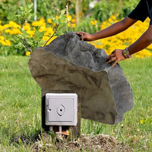 Gardenised Huge Decorative Outdoor Weather Resistant Faux Stone Realistic Sandstone Rock for Garden Patio & Landscape Lightweight Boulder Utility Cover for Lawn Yard Pond Park & Backyard, Jumpy