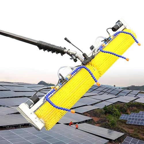 DHXIAMZ Electric Pool and Window Cleaning Brush with Extendable Pole, Solar Panel and Photovoltaic Cleaner Kit, 3M Reach for Effortless Maintenance