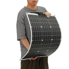 12V 100W Flexible Monocrystalline Solar Panel Solar Battery Can Charge 12V Waterproof Solar Panel for Car/Boat/Home (2 pcs) (2 pcs)