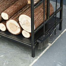 JDXQBLD Bronze Elk Fireplace Log Wood Rack 20 X13x30 Inch with 4 Pcs Tools,Wrought Iron 2 Tier Heavy Duty Firewood Holders for Indoor/Outdoor/Stove