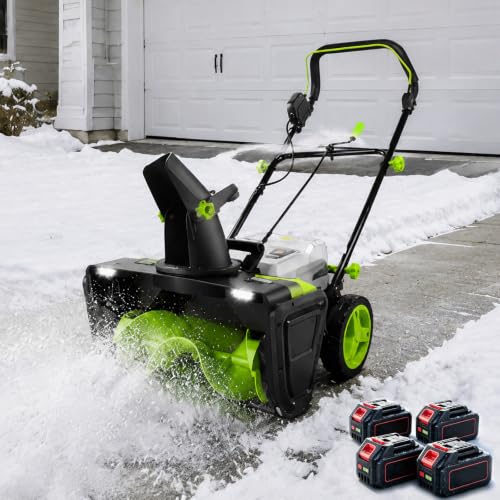 HASORVLUK 20 Inch Cordless Snow Blower, 3500W Brushless Motor 4Bat