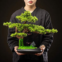 YXIANG56Q Fake Plants Yingbin Pine Simulation Tree Fake Plant Bonsai Indoor Garden Home Office Desktop Decoration Green Plant Simulation Tree Ornaments Bonsai Tree(E)