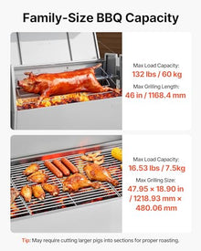 VEVOR Rotisserie Grill, 46" Electric Rotisserie Grill Kit