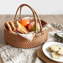 Basket Park Picnic Rattan Hand Basket Picnic Living Room Bedroom Desktop Storage Shopping Camping Outdoor Decor(32 * 28 * 10cm)